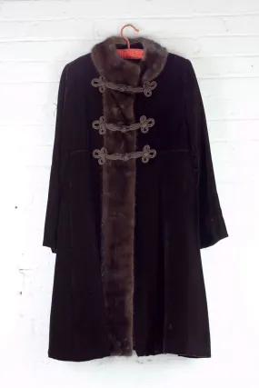 1960s velvet & mink coat XS