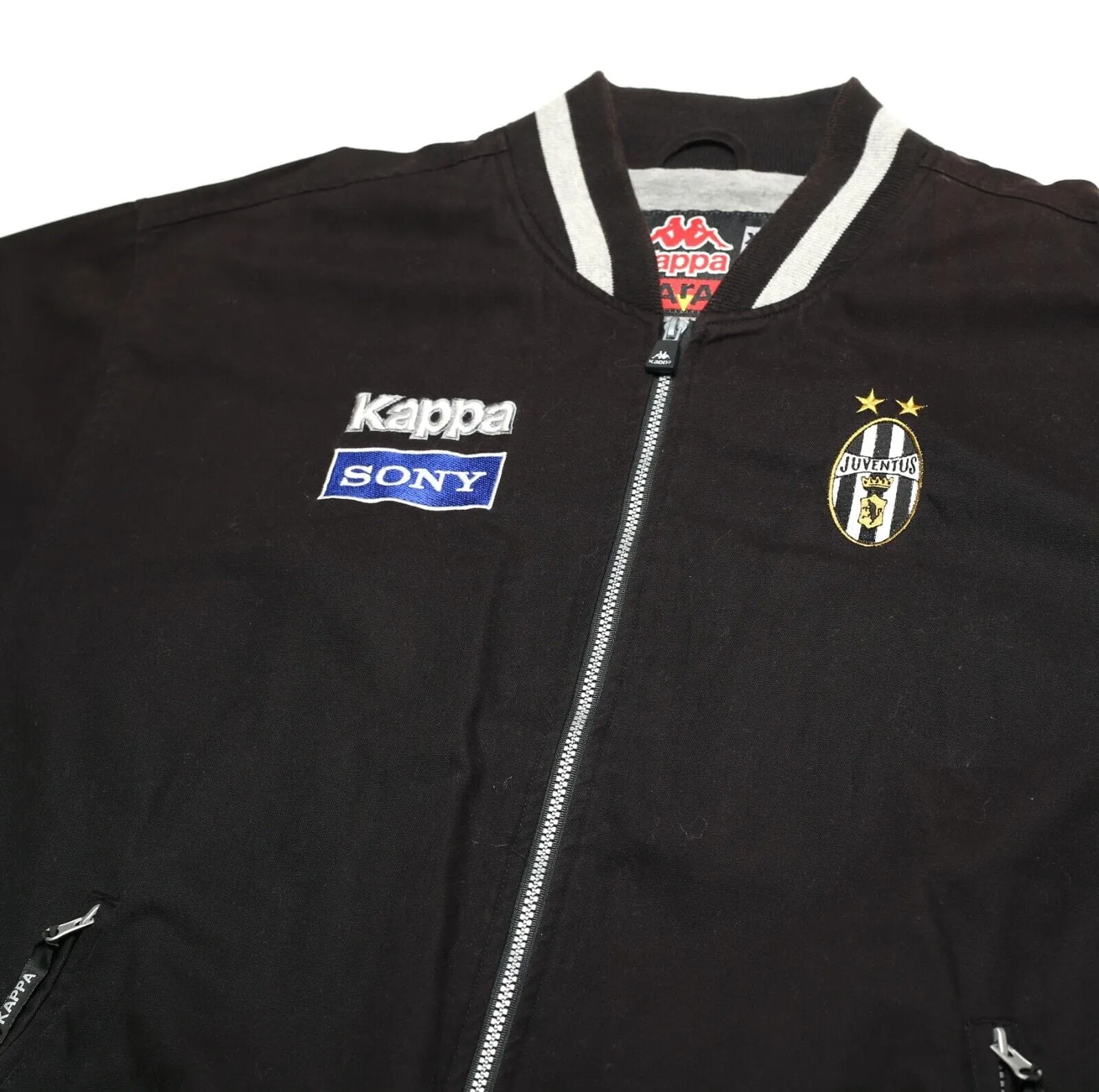 1997/98 JUVENTUS Vintage Kappa Track Top Bomber Jacket (XL) Sony Zidane Era