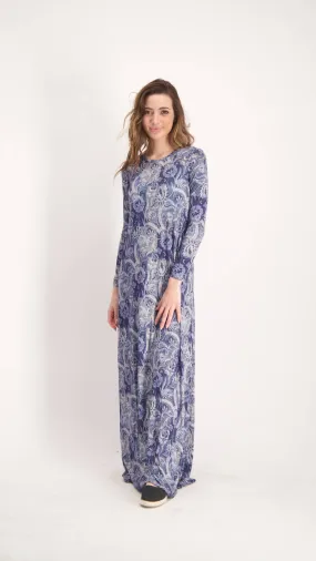 A-line Maxi Dress / Jeans Flowers