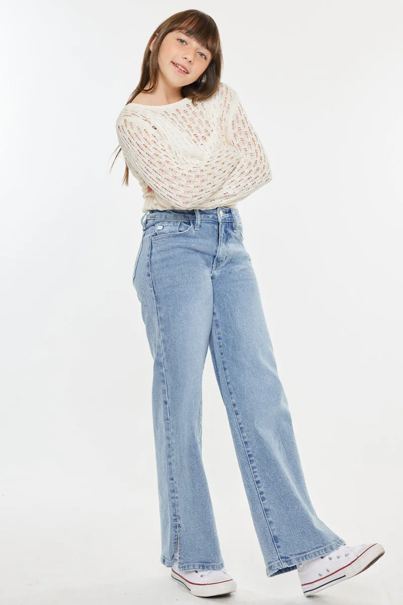 Aurora High Rise Wide Leg Kid Jeans