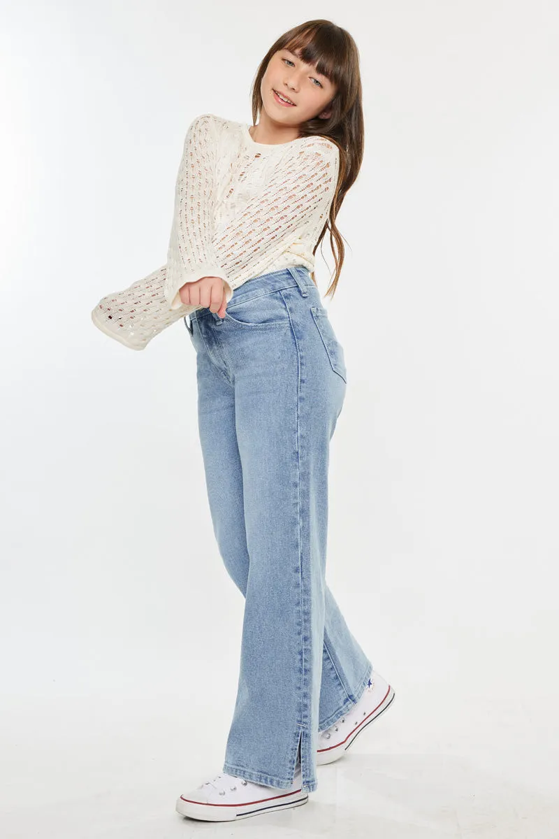 Aurora High Rise Wide Leg Kid Jeans