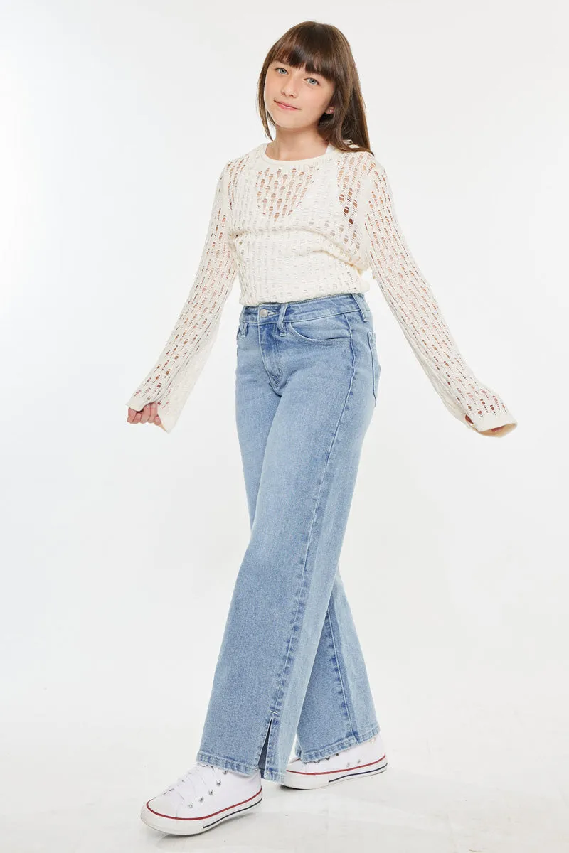 Aurora High Rise Wide Leg Kid Jeans