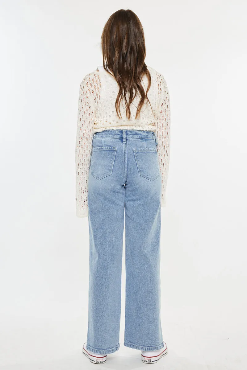 Aurora High Rise Wide Leg Kid Jeans