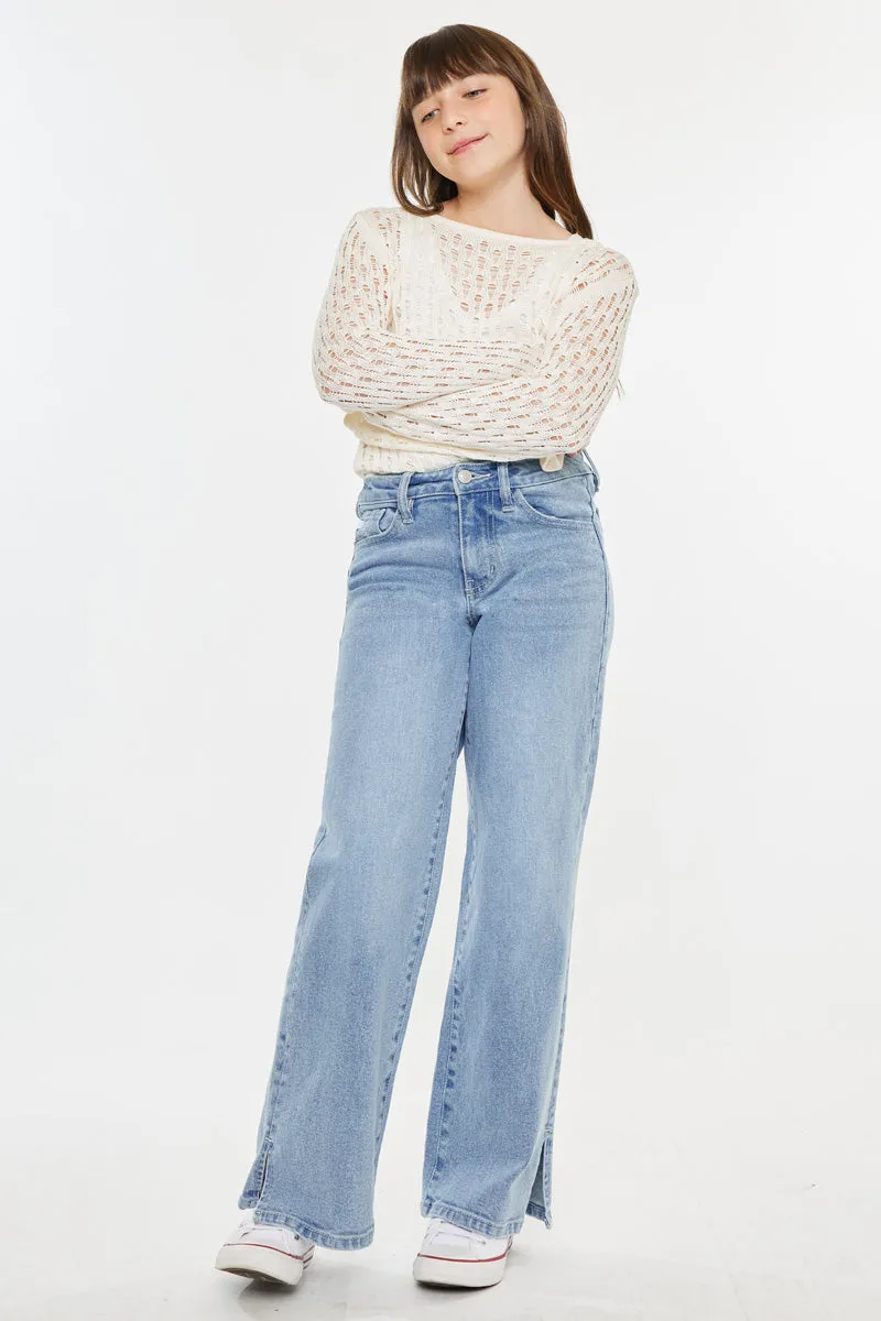 Aurora High Rise Wide Leg Kid Jeans