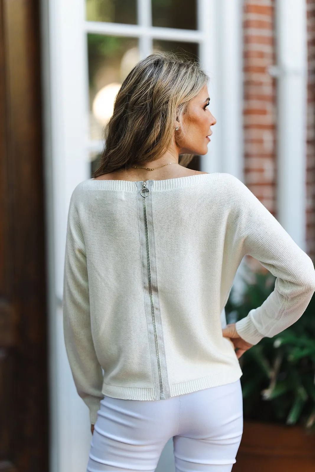 Backzip Sweater White