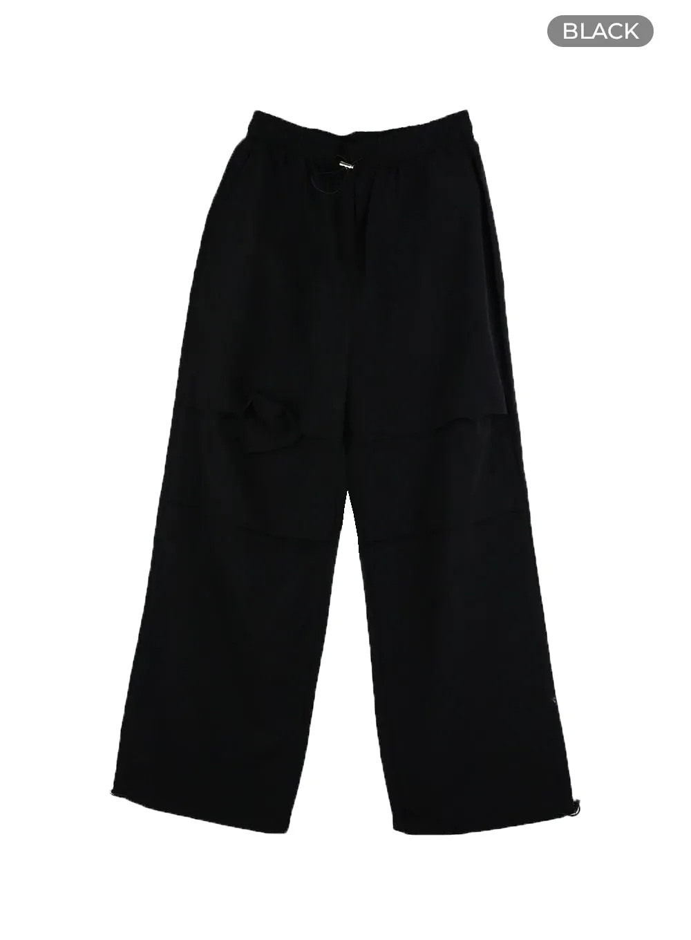 Banding Waist Nylon Wide Trousers OM426