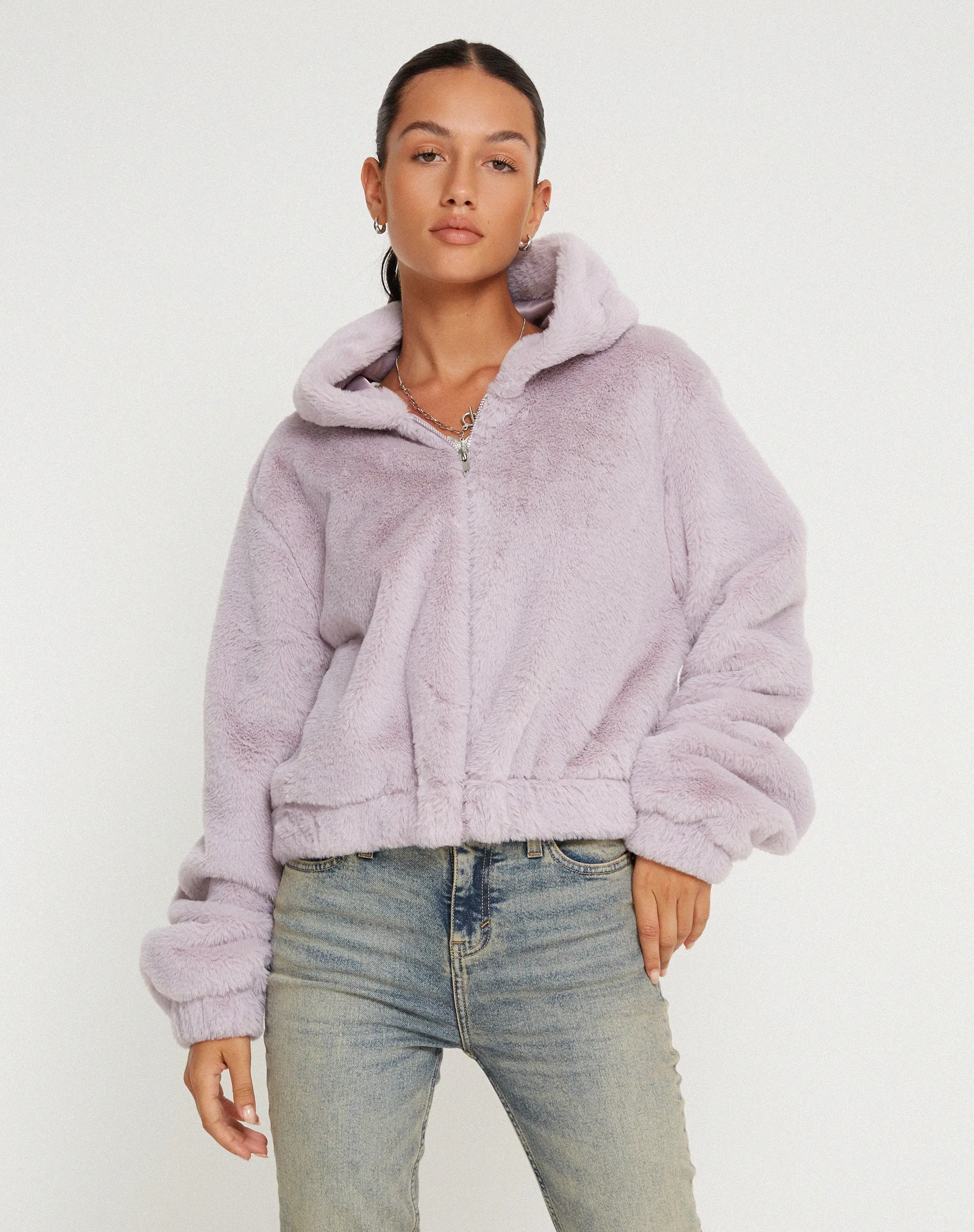 Banowa Zip Up Jacket in Lilac