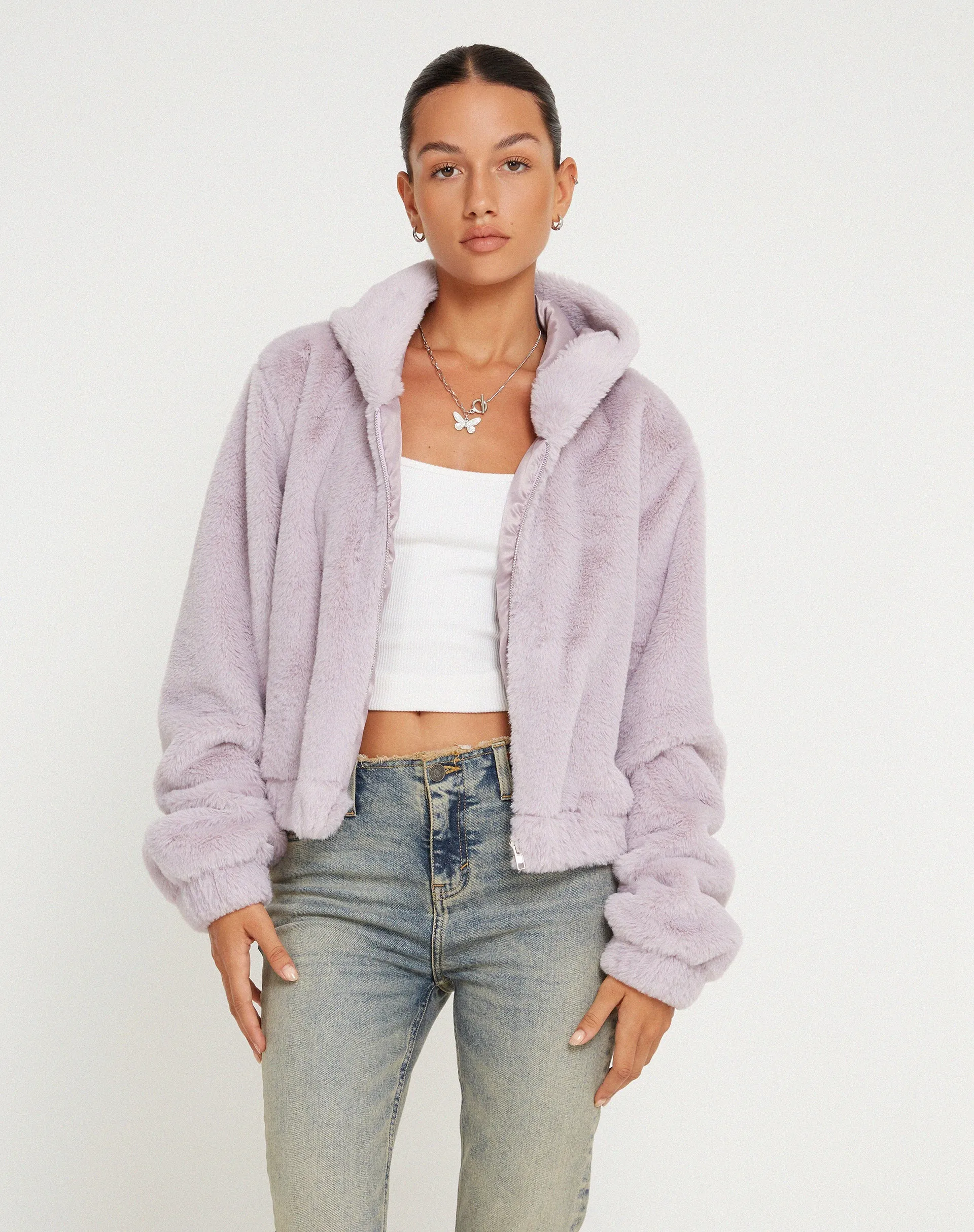 Banowa Zip Up Jacket in Lilac