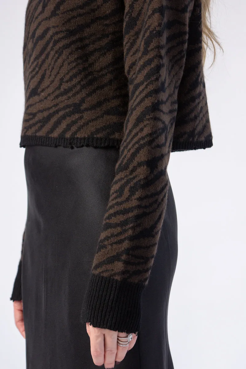 Beau Turtleneck Sweater in Cedar Zebra