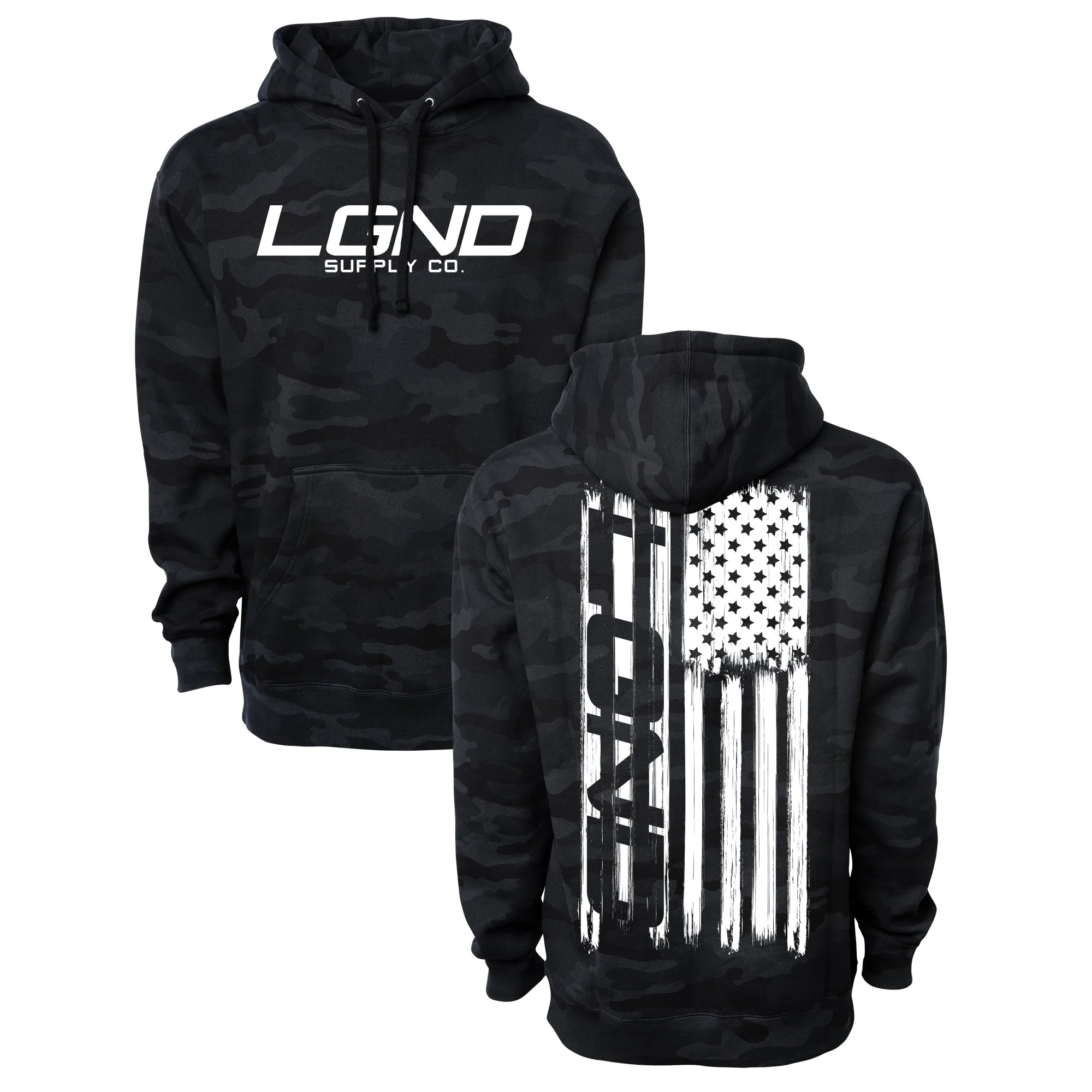 Black Camo Distressed Hoodie