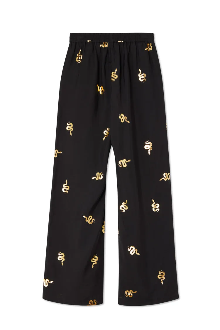 Black Gold Snake Elissa Trousers Petite