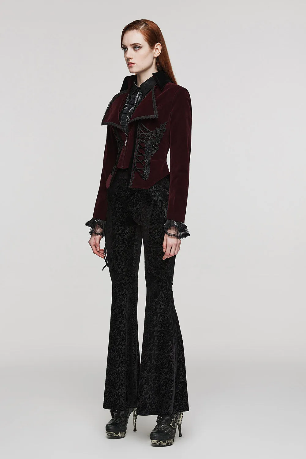 Bloodline Velvet Coat [BLACK/RED]