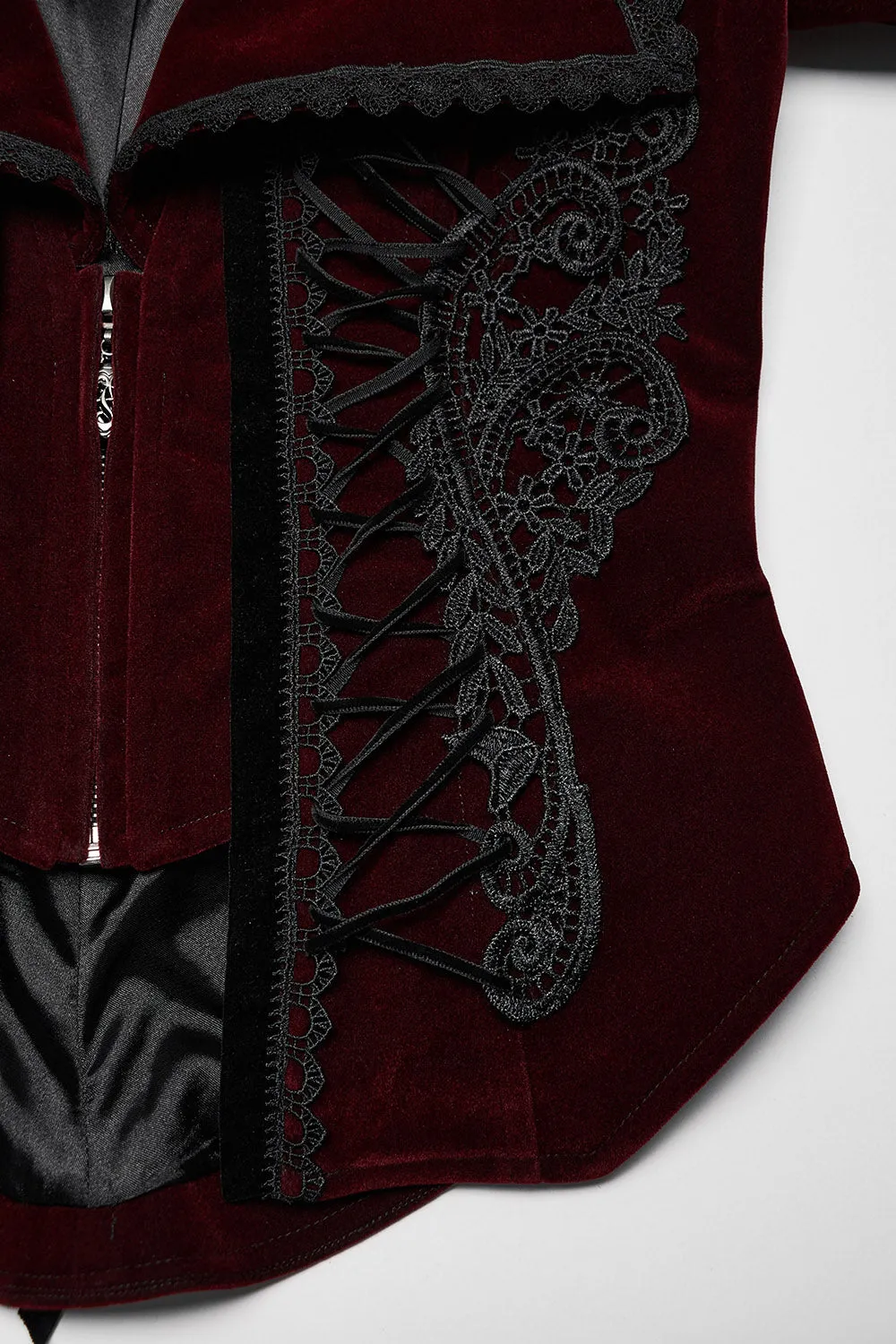 Bloodline Velvet Coat [BLACK/RED]