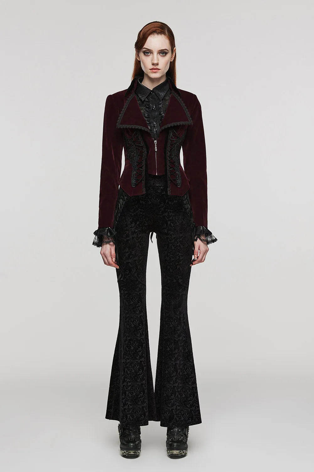 Bloodline Velvet Coat [BLACK/RED]