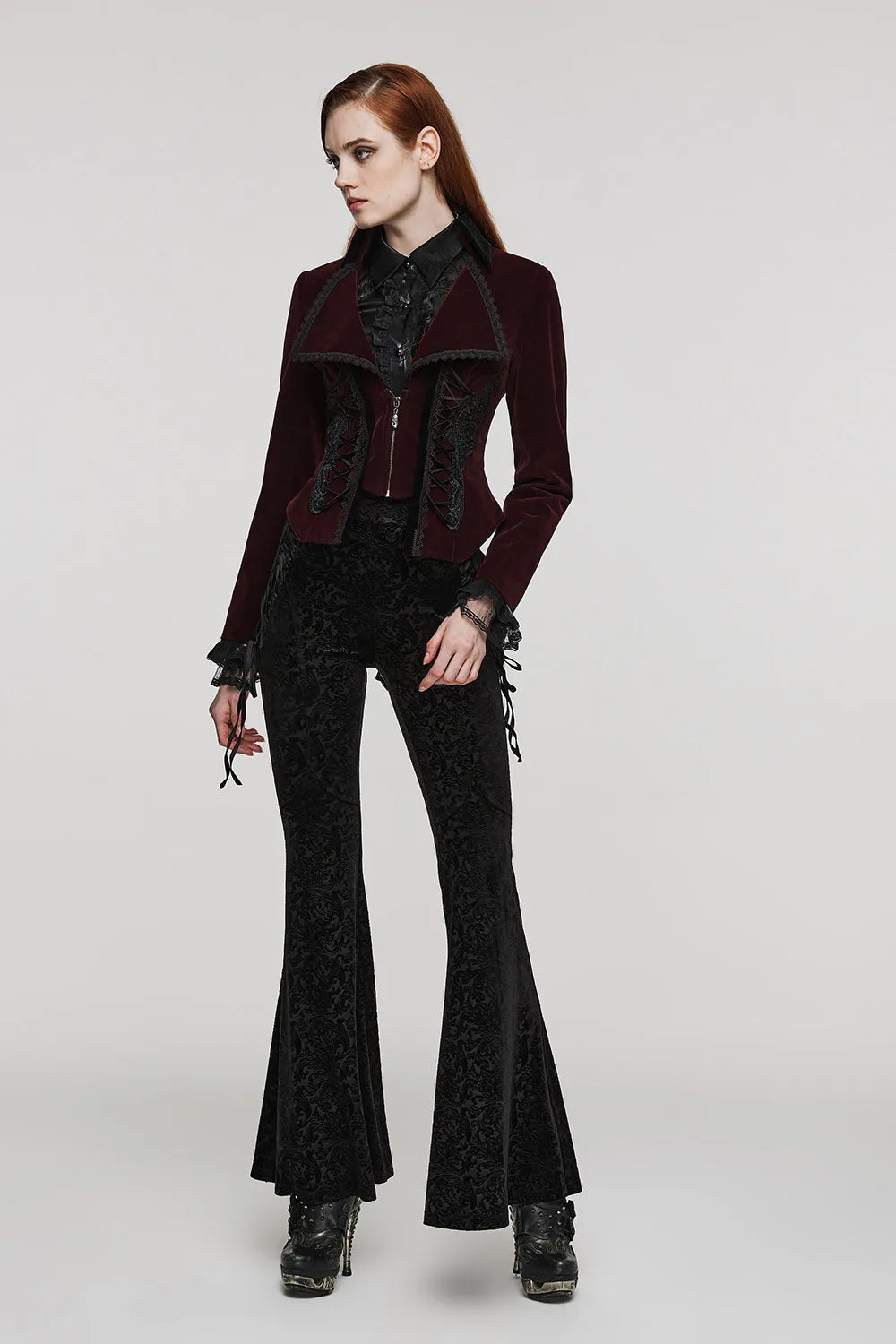 Bloodline Velvet Coat [BLACK/RED]