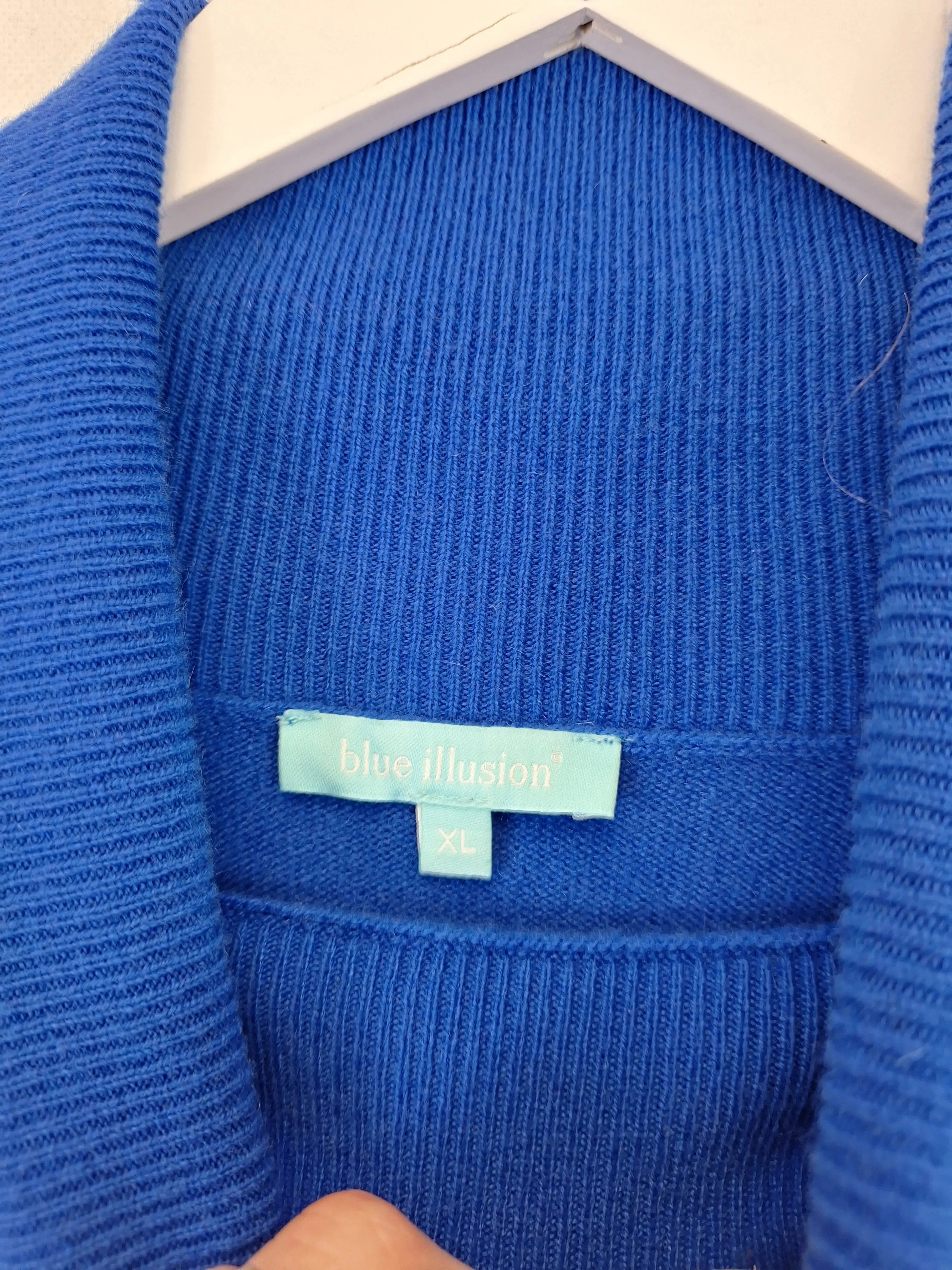 Blue Illusion Cobalt Turtleneck Cashmere Jumper Size XL