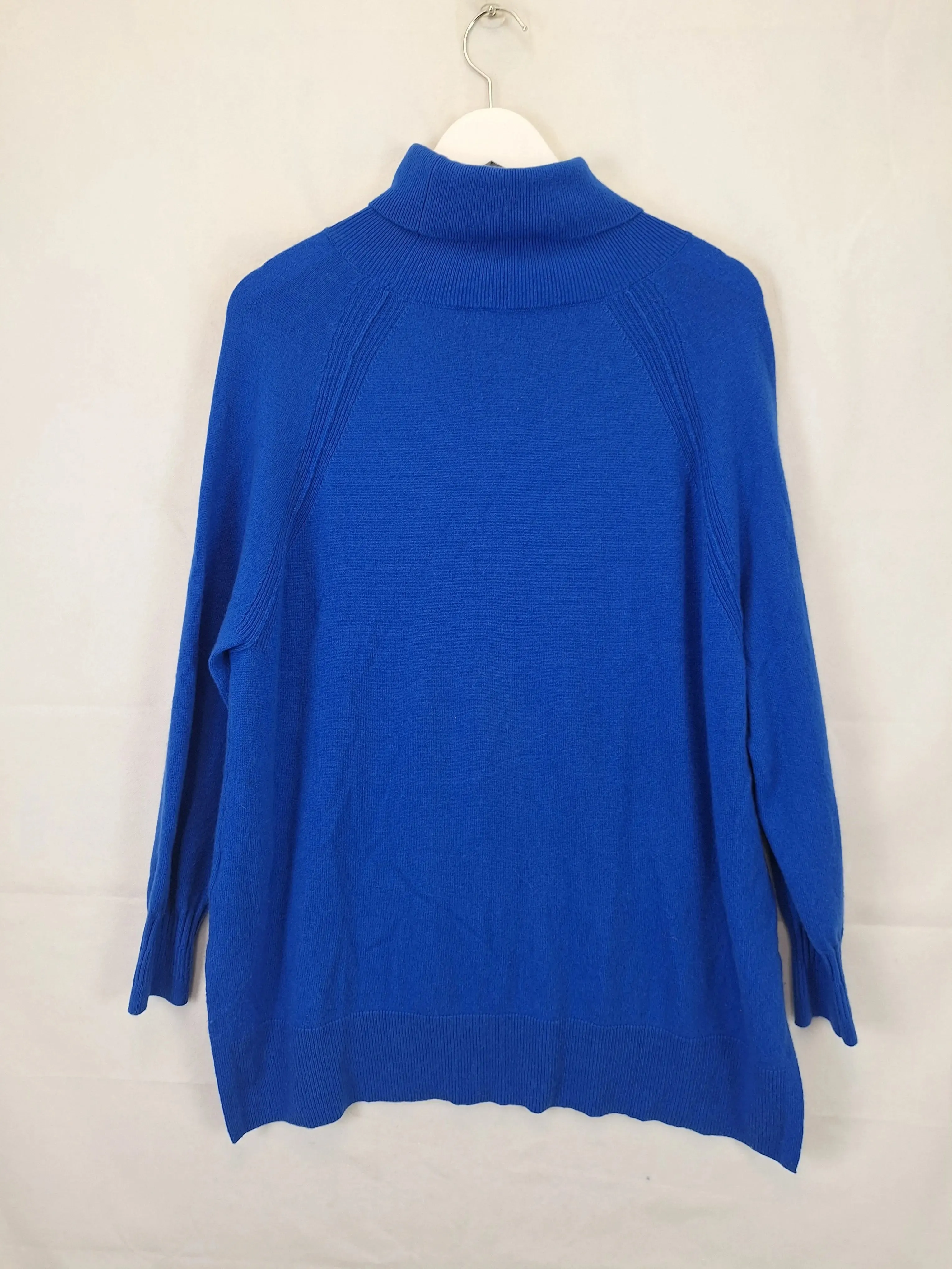 Blue Illusion Cobalt Turtleneck Cashmere Jumper Size XL