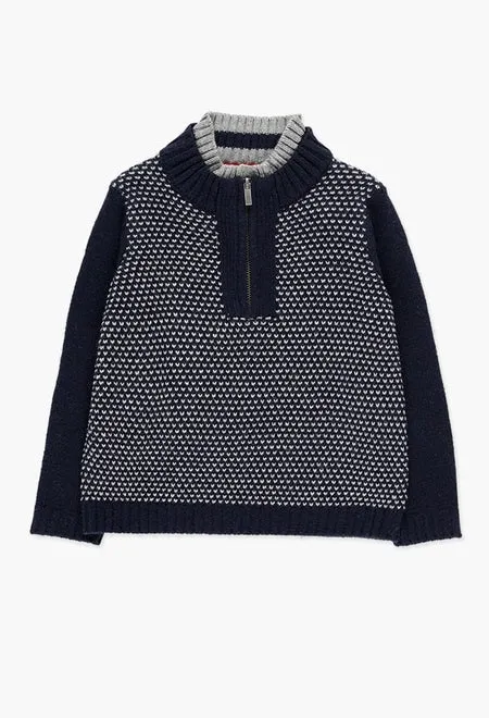 Boboli Pullover - Navy & White