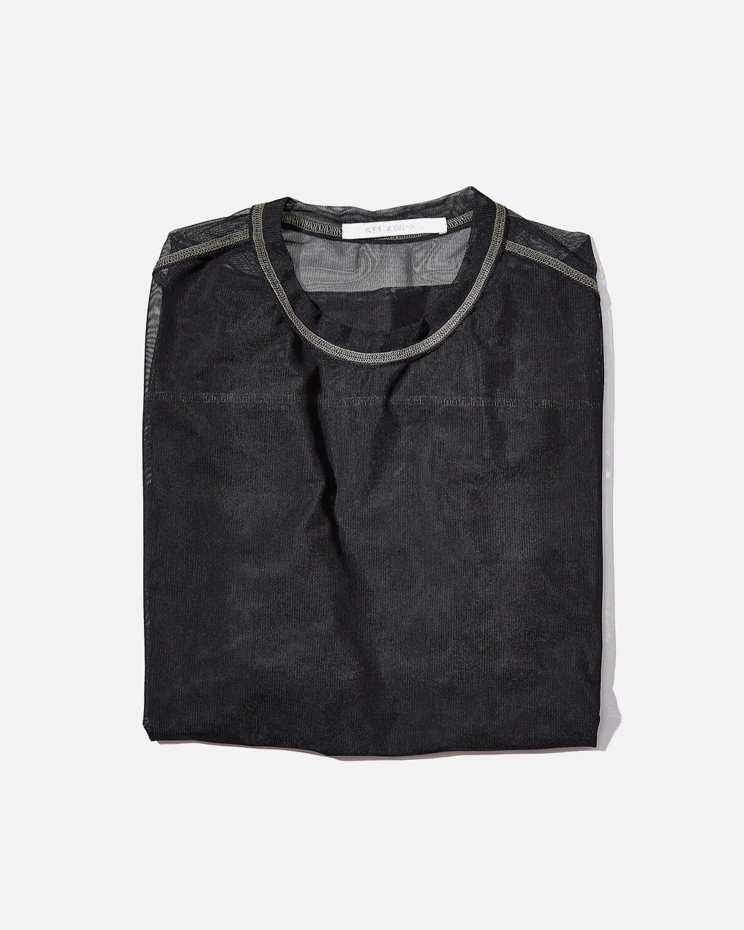 Boxed Mesh Pullover - Black