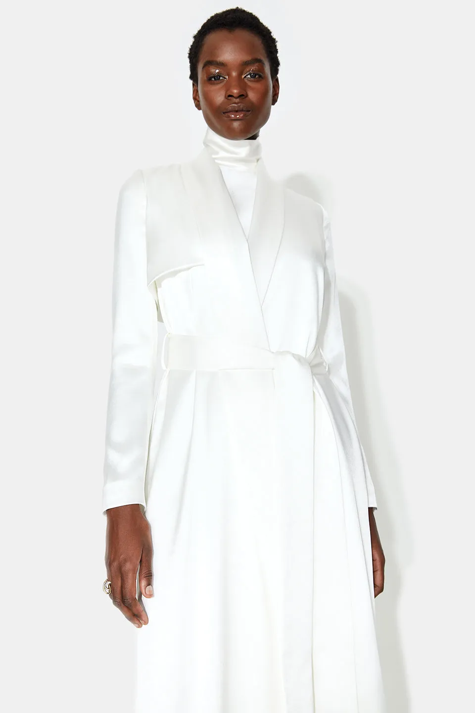 Bridal Satin Trench Coat