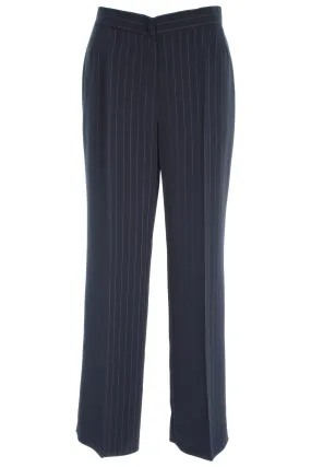 Busy Clothing Womens Smart Dark Navy Stripe Trousers