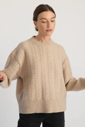 Cable Knit Crewneck Sweater