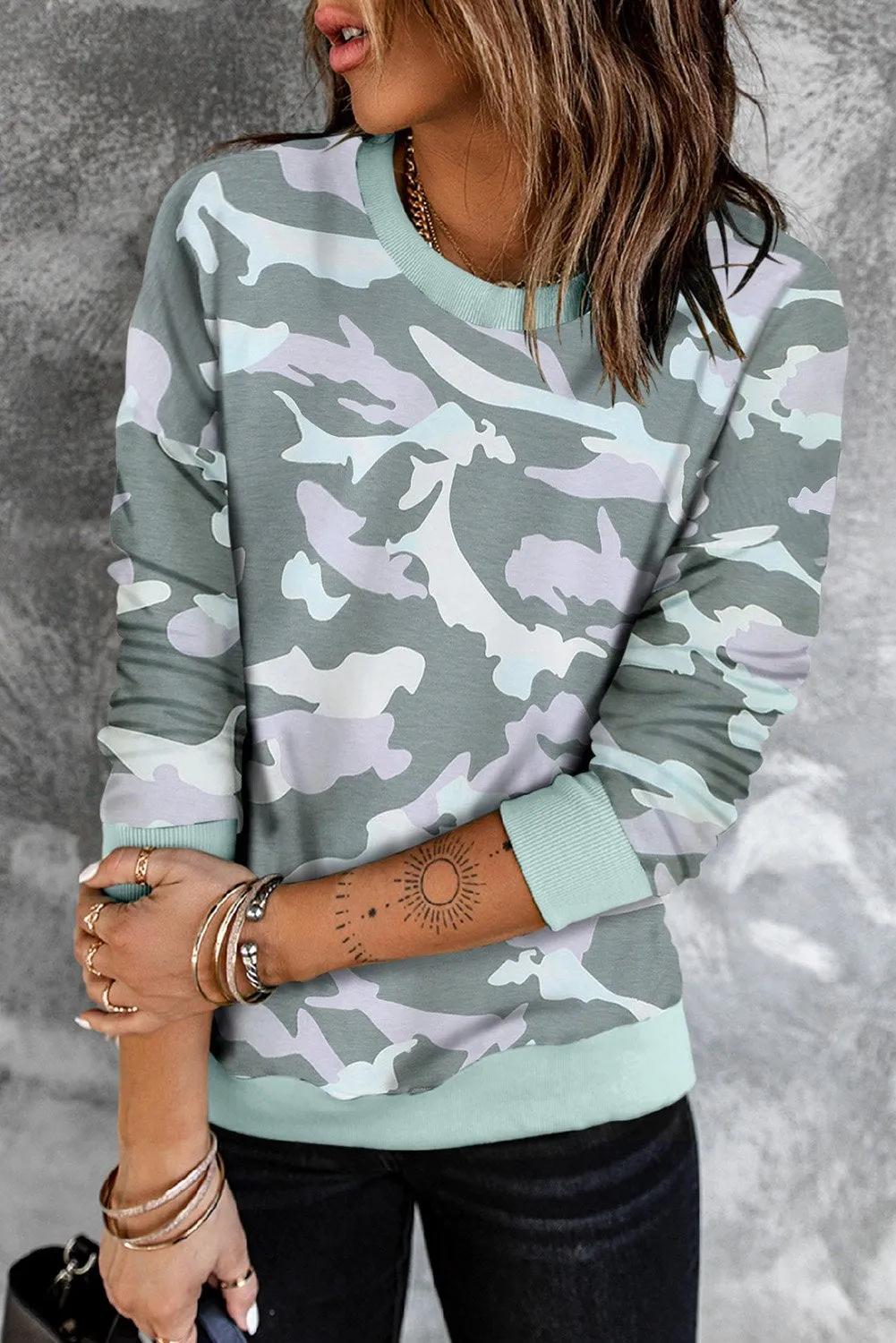 Camouflage Pullover Sweatshirt