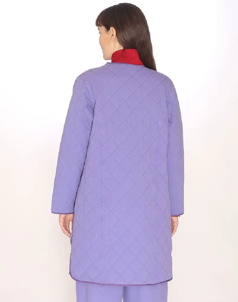 CANVAS QUILTED COAT LILAC