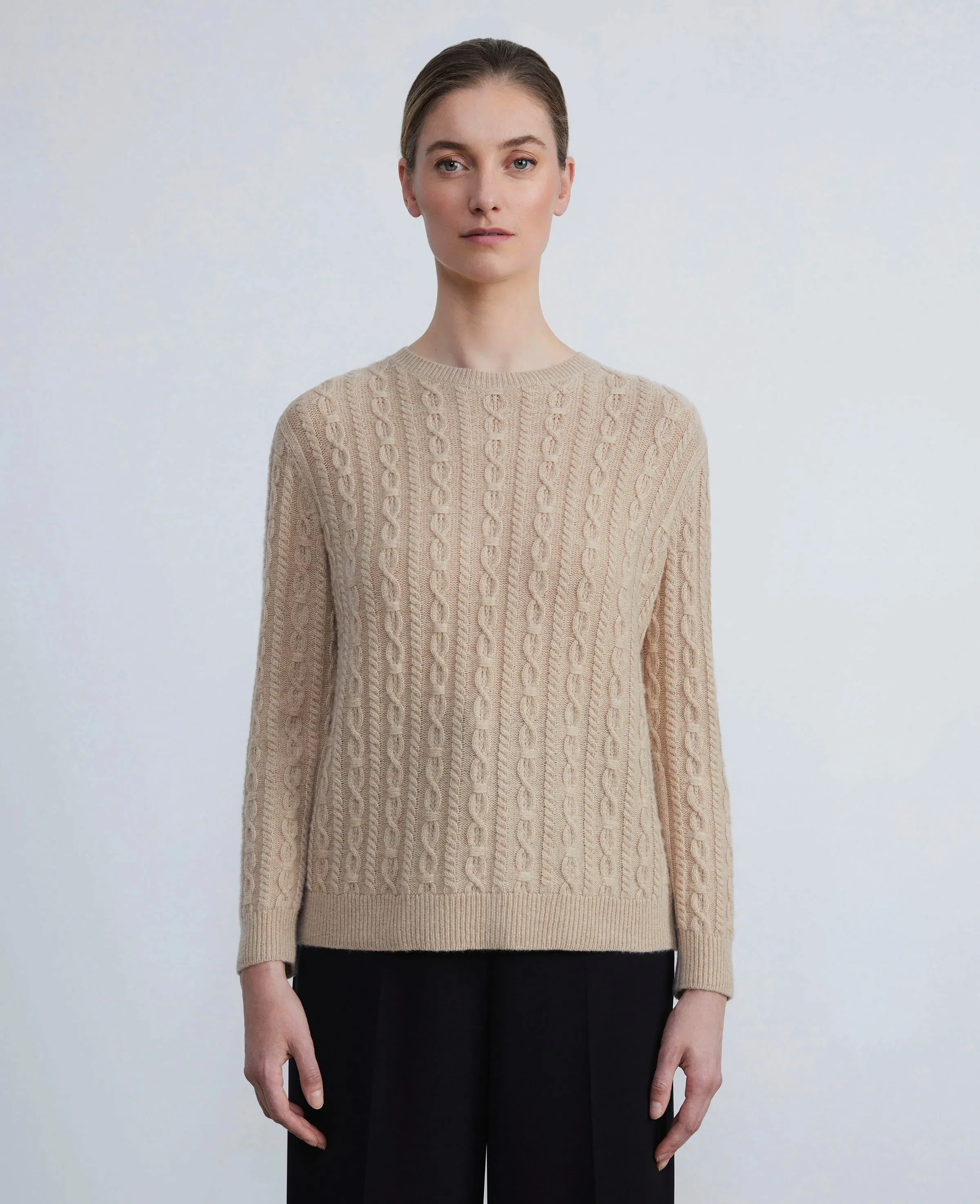 Premium Cashmere Cable-Knit Sweater