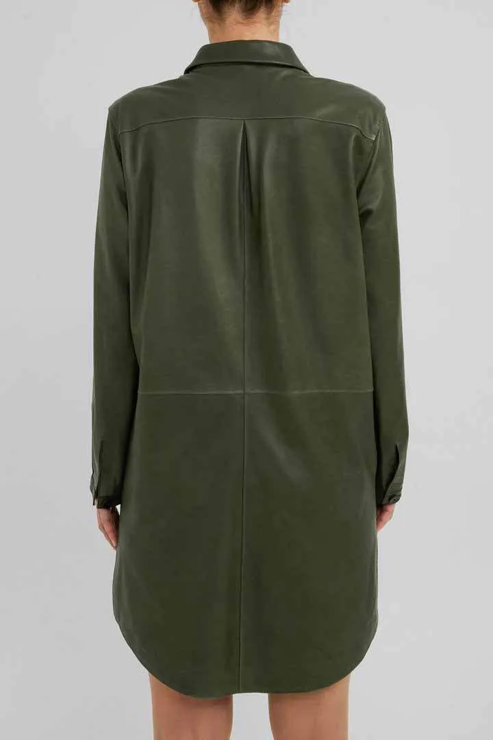 Celine - Green Leather Coat