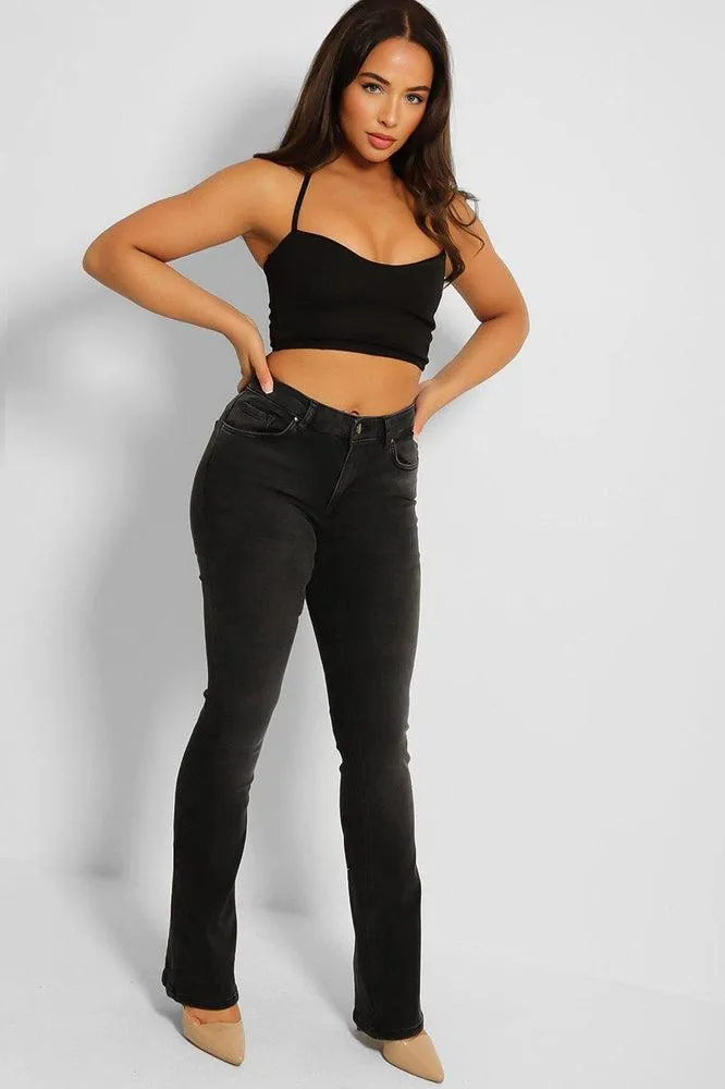 Charcoal Bootleg Cut Jeans