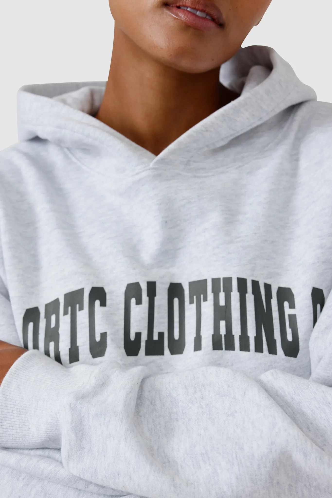 College Logo Hoodie White Marle