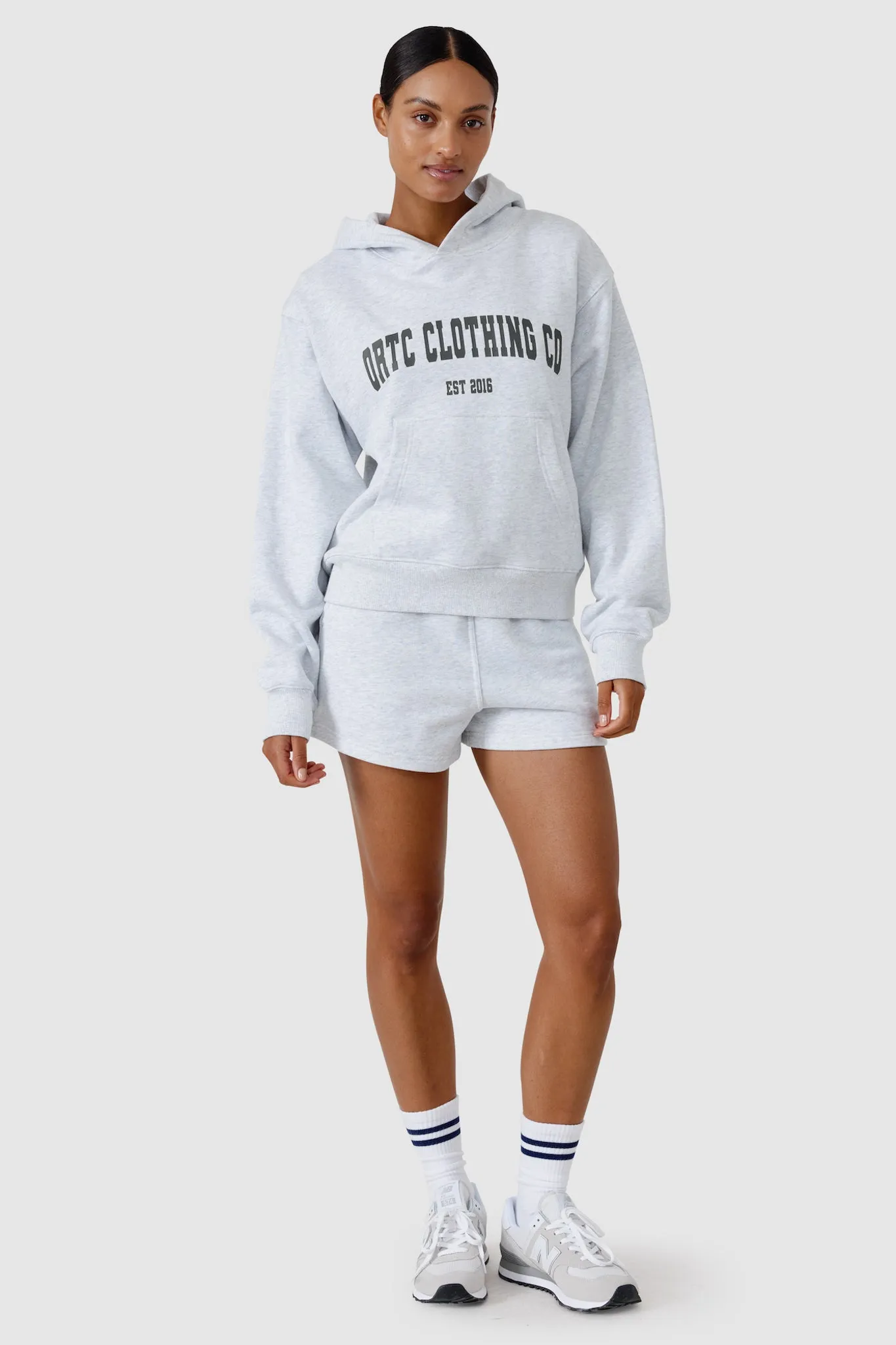 College Logo Hoodie White Marle