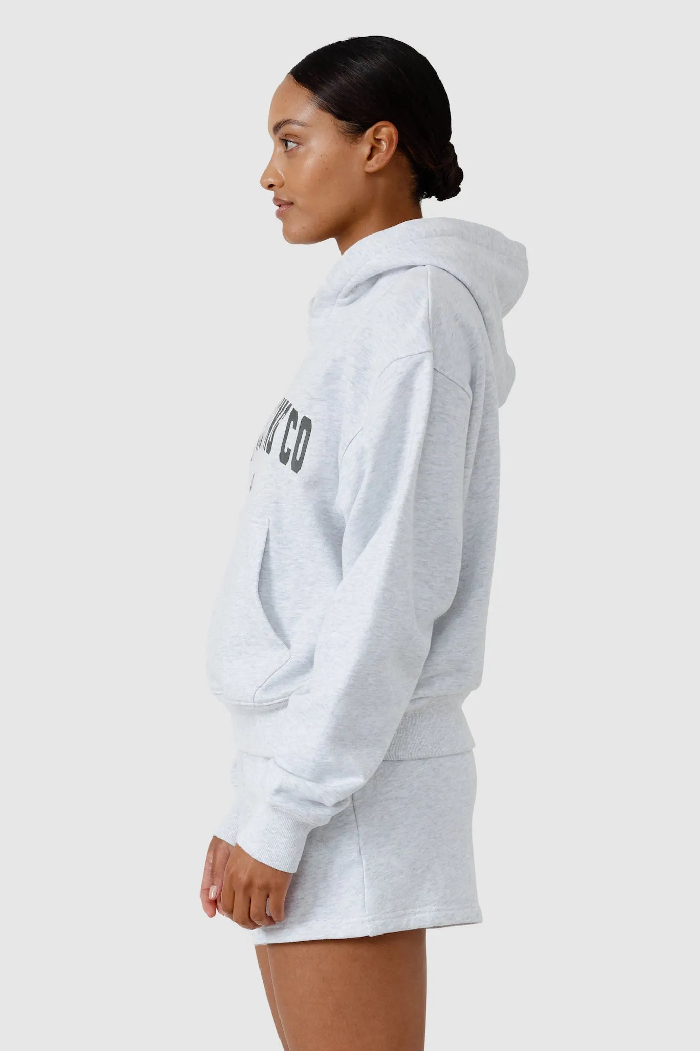 College Logo Hoodie White Marle