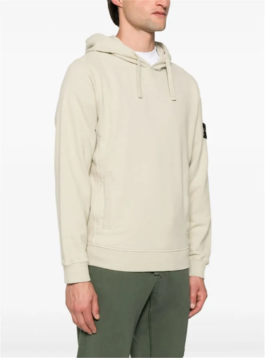 COMPASS-BADGE COTTON HOODIE