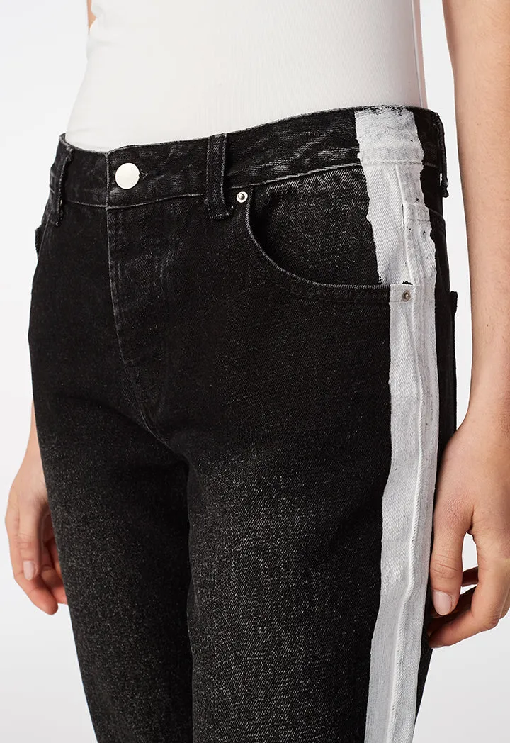 Contrast Side Denim Jeans