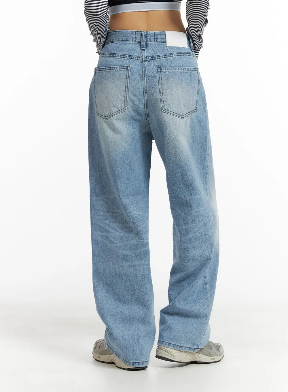 Cotton Cloud Washed Straight Jeans CM407