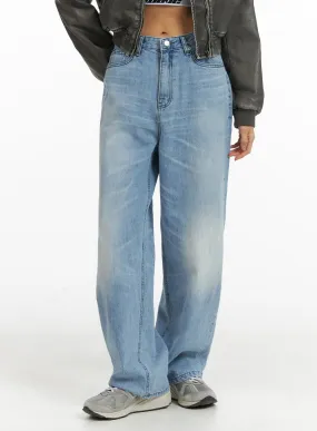 Cotton Cloud Washed Straight Jeans CM407