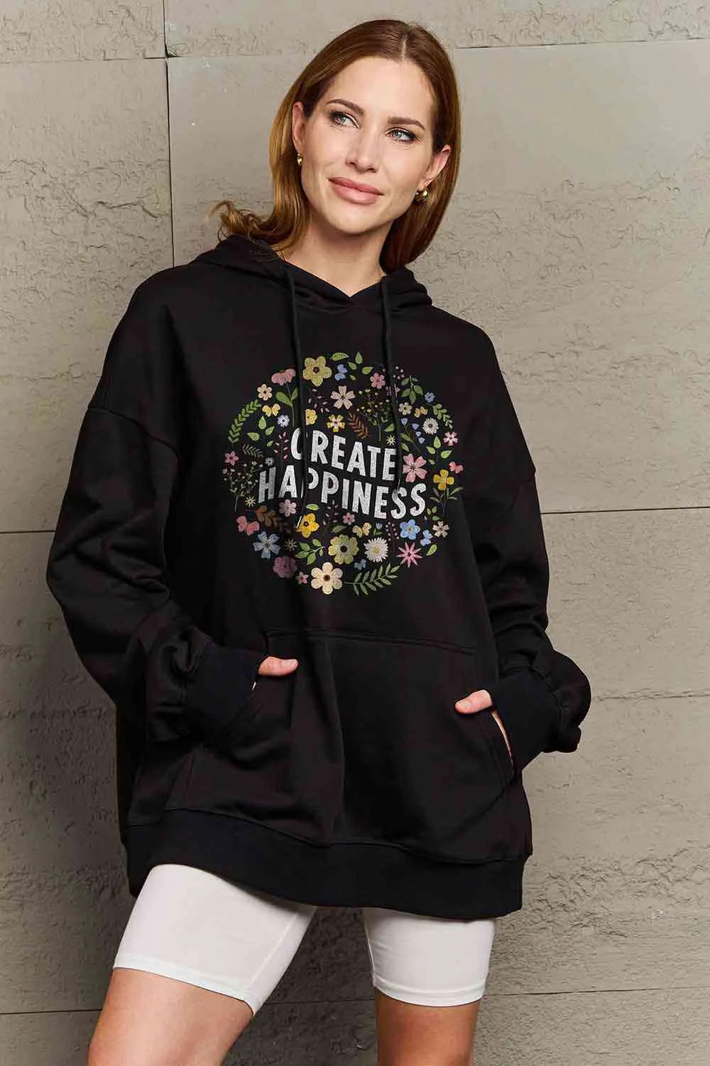 Create Happiness Graphic Hoodie