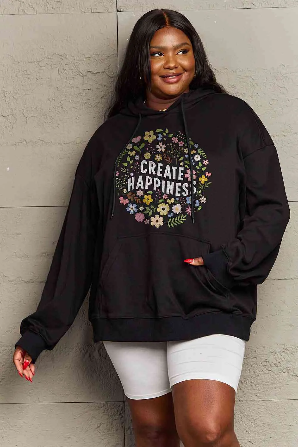 Create Happiness Graphic Hoodie