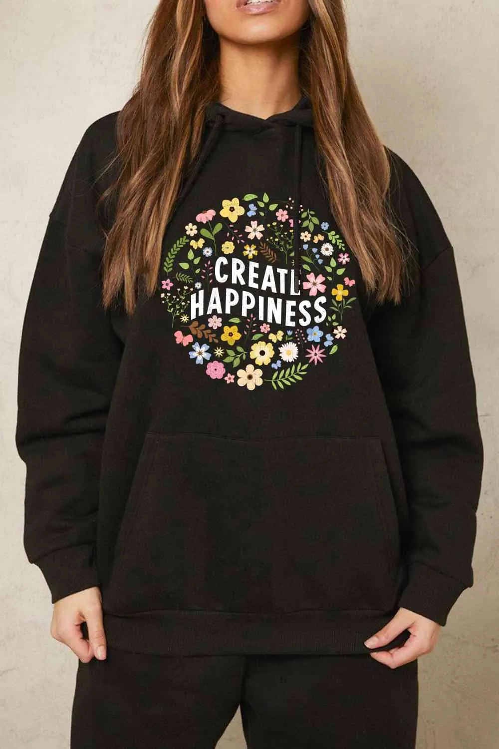 Create Happiness Graphic Hoodie