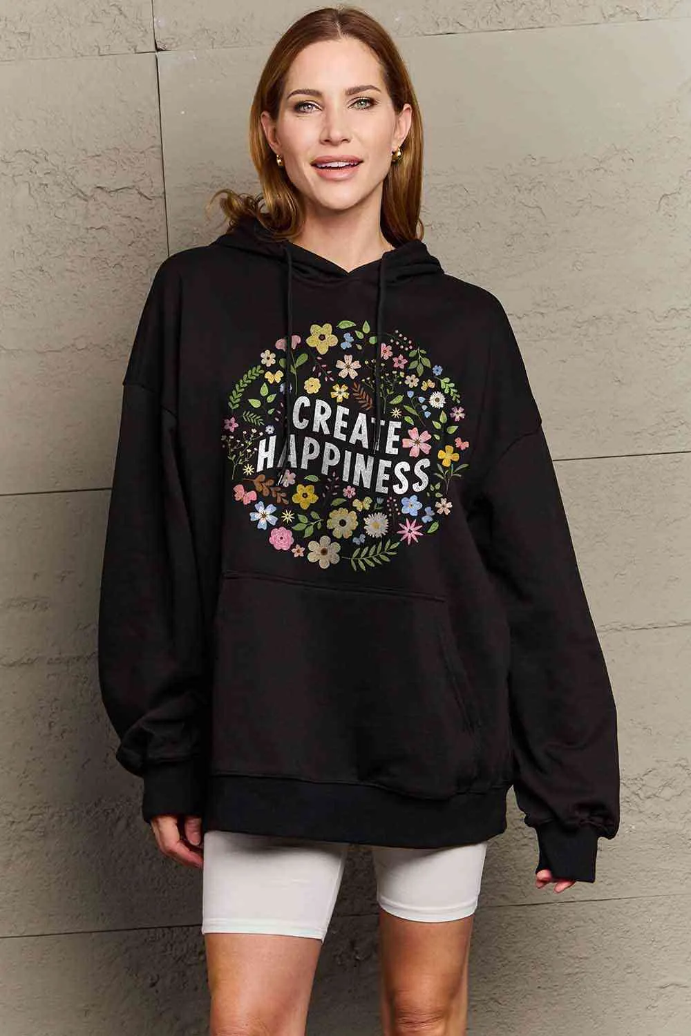 Create Happiness Graphic Hoodie