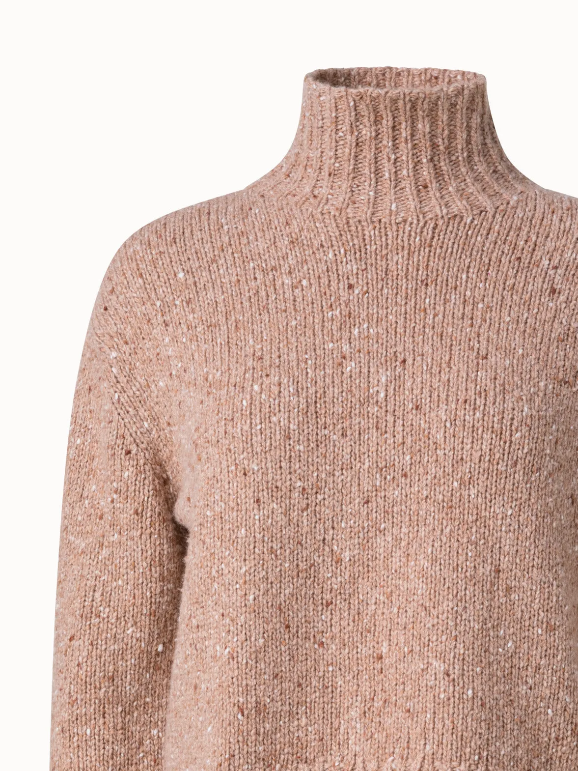 Cropped Kaschmir-Tweed-Pullover