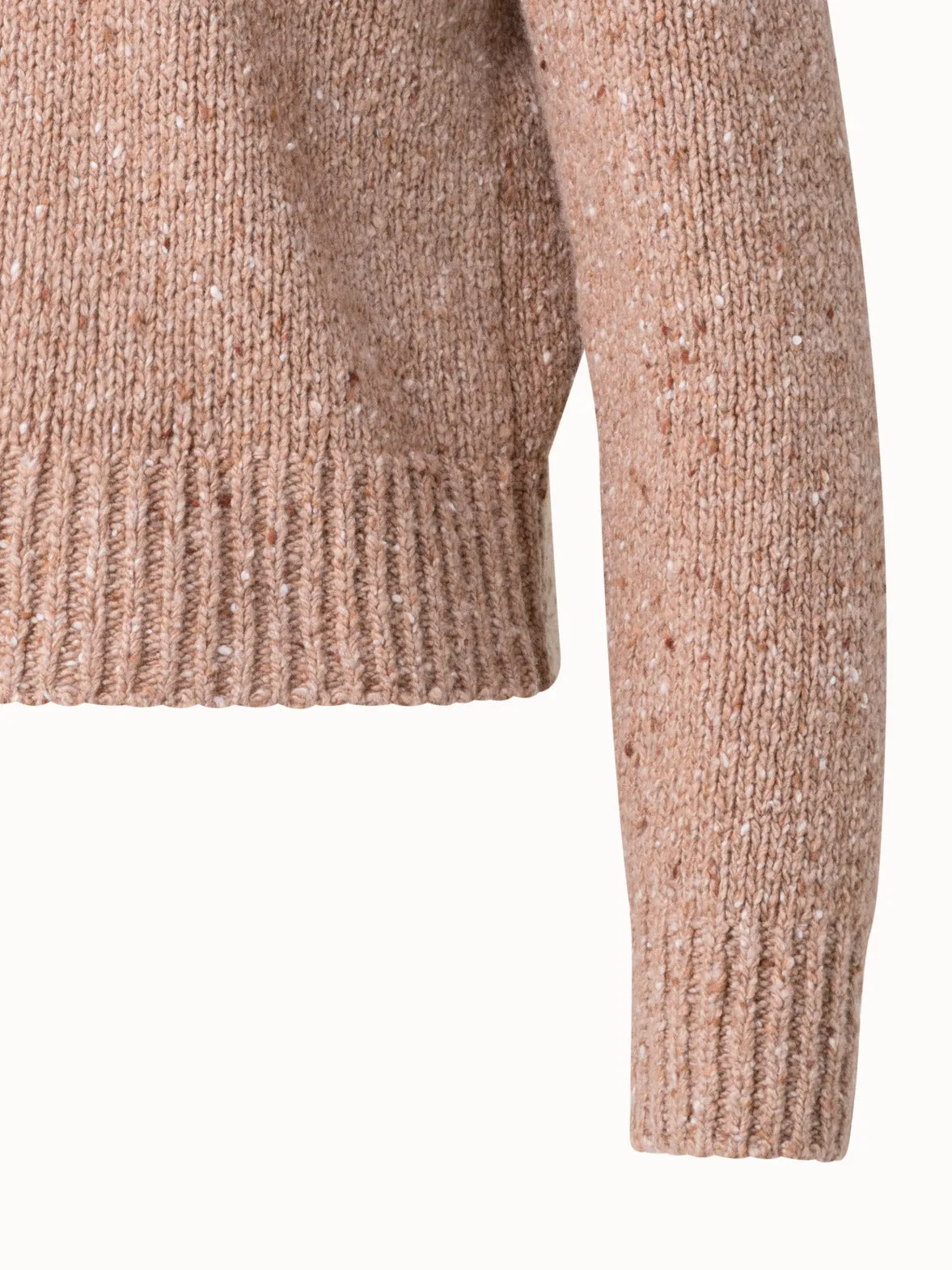 Cropped Kaschmir-Tweed-Pullover