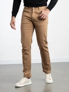 Dark Beige Stretch Roccia Jeans