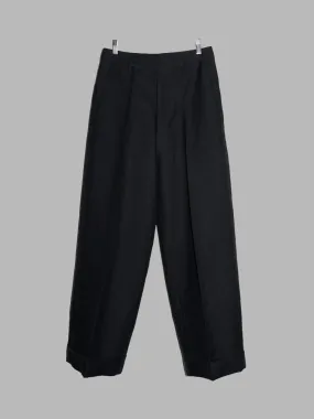 Dirk Bikkembergs 1990s 2000s black polyester canvas pleated trousers - size 46