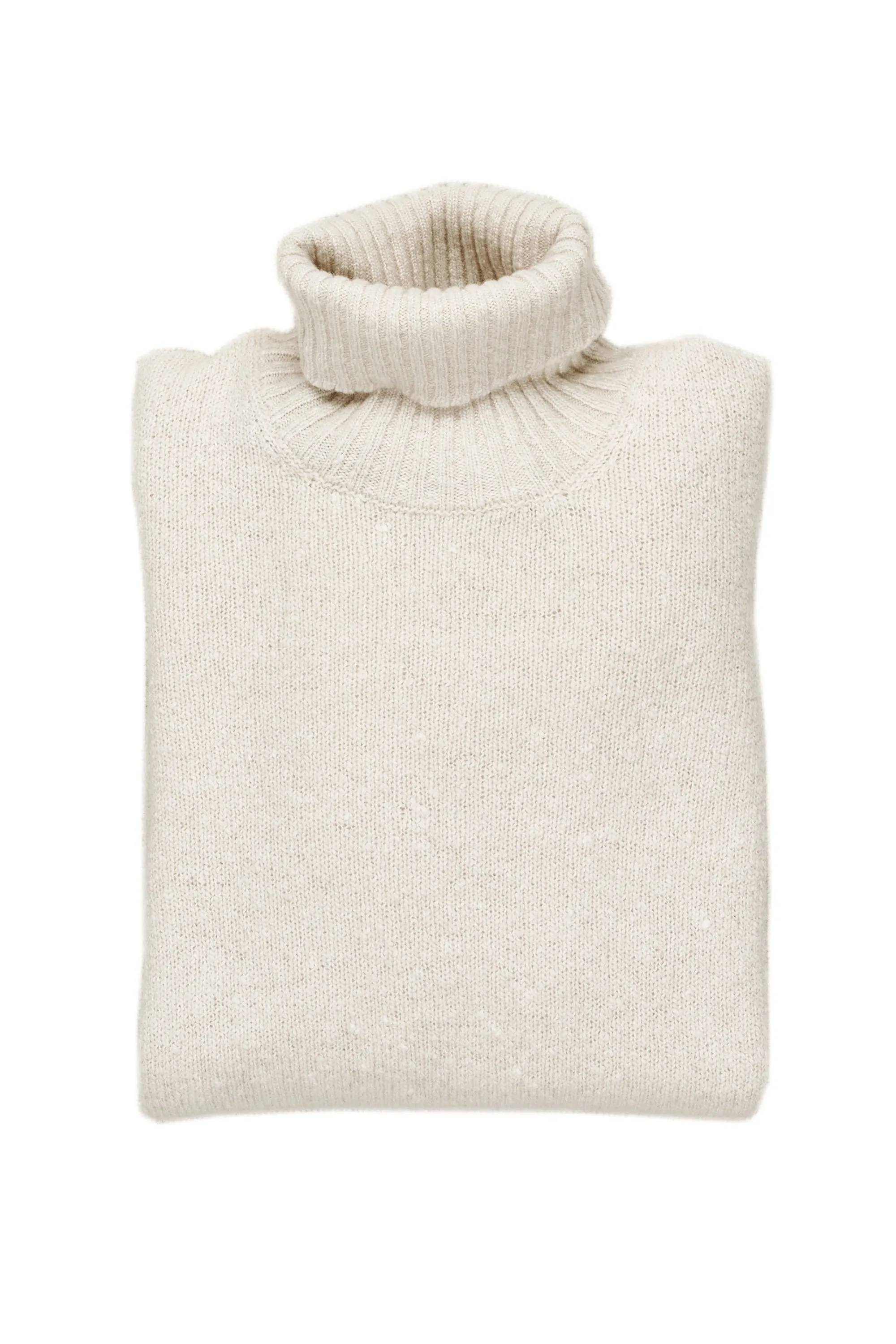 Drumohr Latte LS Donegal Turtleneck Wool/Cashmere Sweater