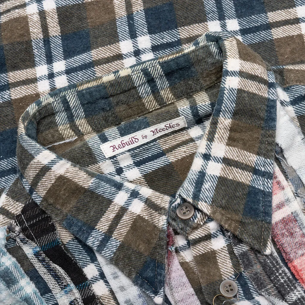 Flannel Shirt Ribbon Wide Shirt - Assorted