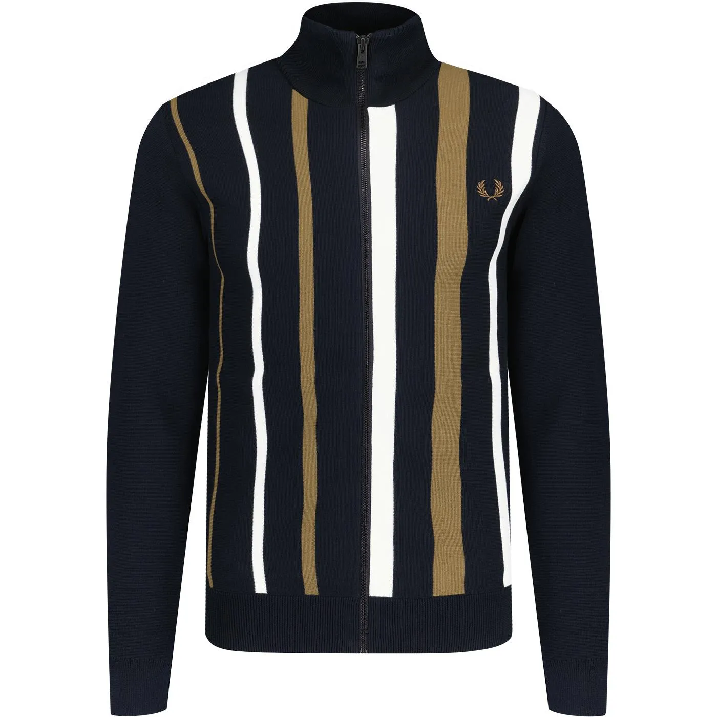 Fred Perry - K7621 Striped Navy Knitted - Track Jacket