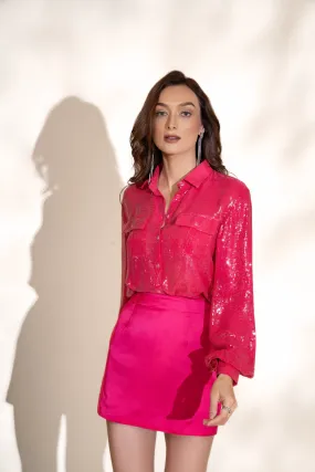 Fuschia Sequins Shirt